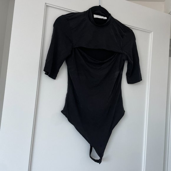 Jonathan Simkhai Standard Haze Jersey Cutout Bodysuit Turtle Neck Stretch Small - Picture 9 of 13